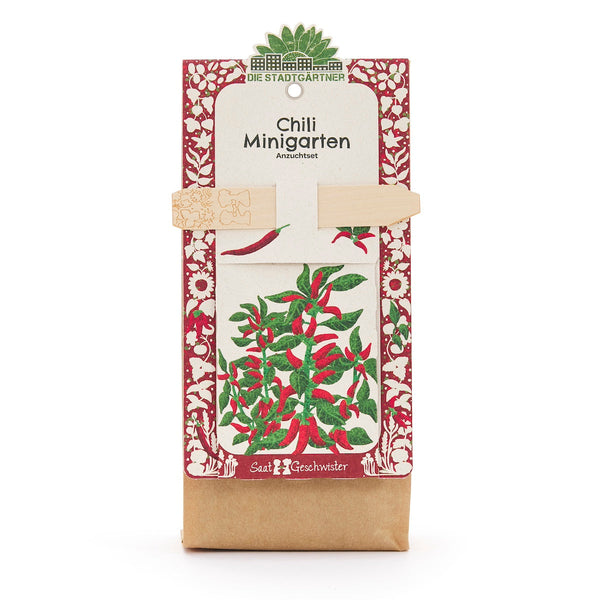 Mini Garden Organic Chili Grow Kit – highly germinable seeds & growing soil
