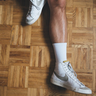 blanco puro Tennissocken in weiß von arrel am Fuß mit Nike Sneaker