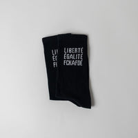 FCKAFDÉ Statement Socken schwarz – Bio-Baumwolle, Made in EU — Ansicht 1