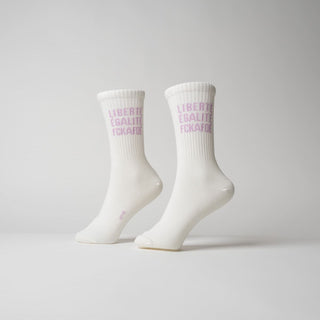 FCKAFDÉ Statement Socken - cream & lavender