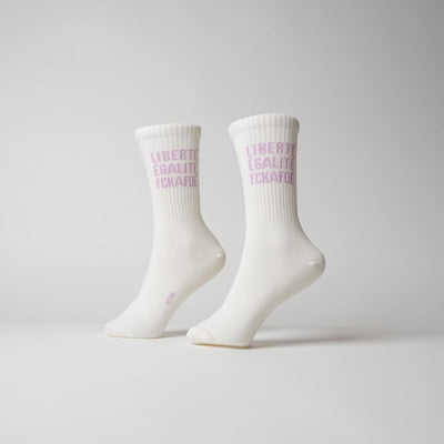 arrel FCKAFDÉ Statement Socken – Bio-Baumwolle, cream & lavender
