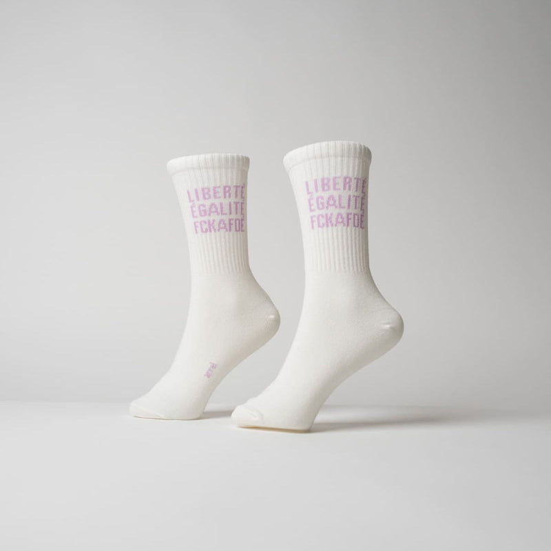 arrel FCKAFDÉ Statement Socks – Organic Cotton, cream & lavender — Ansicht 2