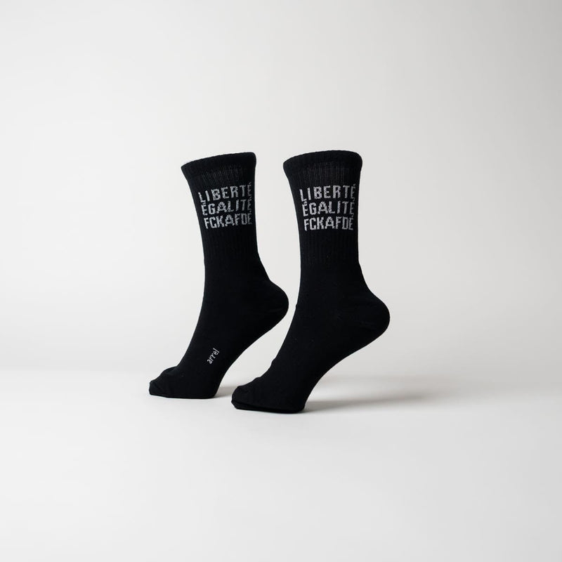 FCKAFDÉ Statement Socken schwarz – Bio-Baumwolle, Made in EU — Ansicht 2