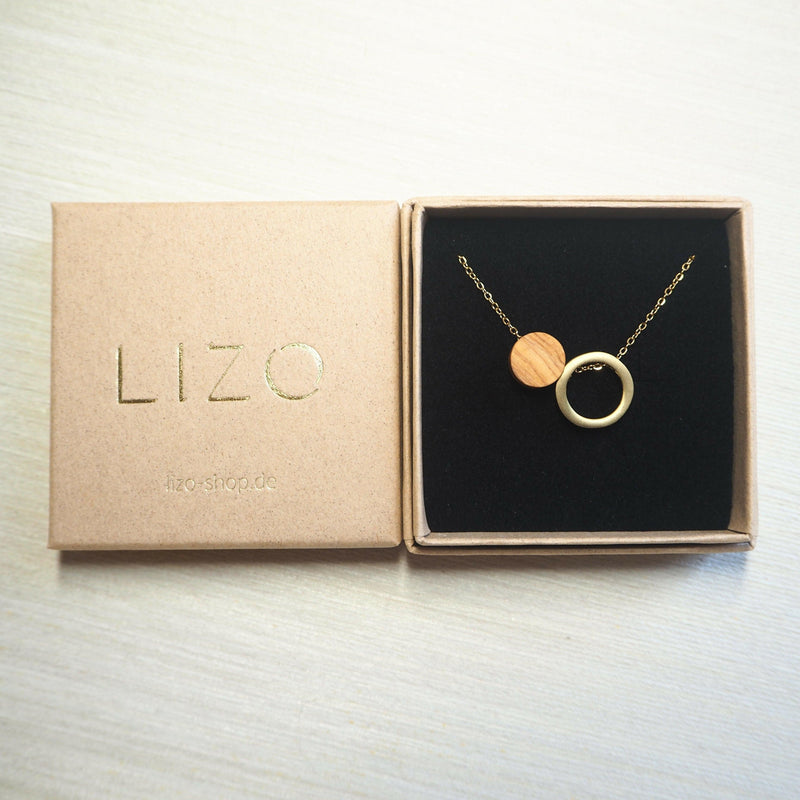 Necklace Olive Wood & Circle – Handmade in Cologne — Ansicht 2