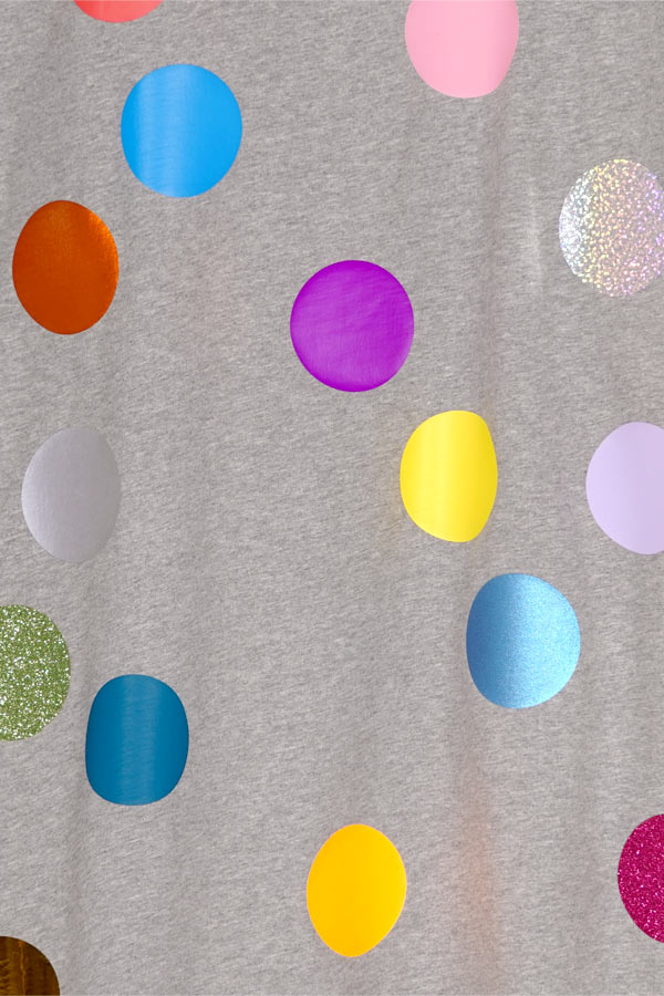 Balls Bigshirt Multicolor Dots – Unisex Oversize Shiny — Ansicht 3