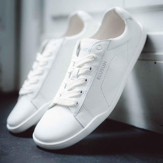 BLSN-100W Damen Barfußschuh | Weiß & Modern | Glattleder & Veloursleder