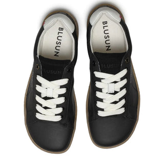 BLSN-100W Black – Glattleder & Velours | TPU-Sohle | Nachhaltig & Flexibel