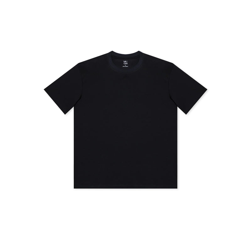 Basic Pima Tee N°2 Black 100% Pima Cotton Relaxed Fit — MUOM