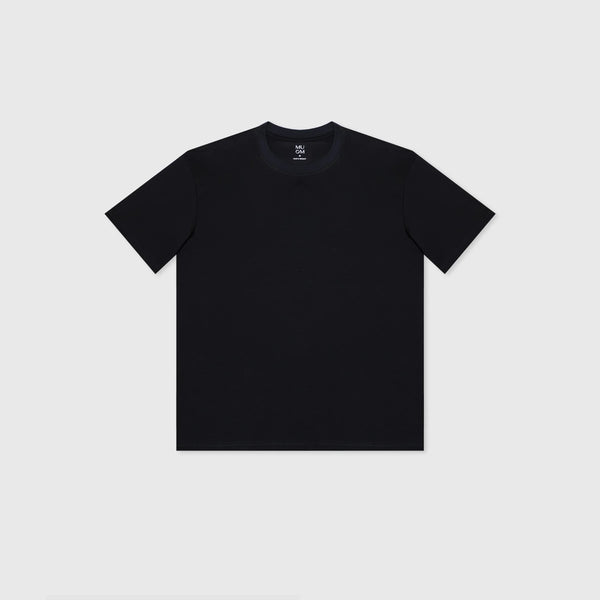 Basic Pima Tee N°2 Black 100% Pima Cotton Relaxed Fit