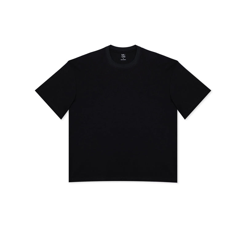 Basic Pima Tee N°3 Black – 100% Pima Cotton Oversized — MUOM