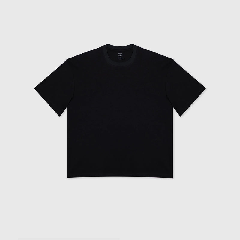 Basic Pima Tee N°3 Black – 100% Pima Cotton Oversized — Ansicht 2