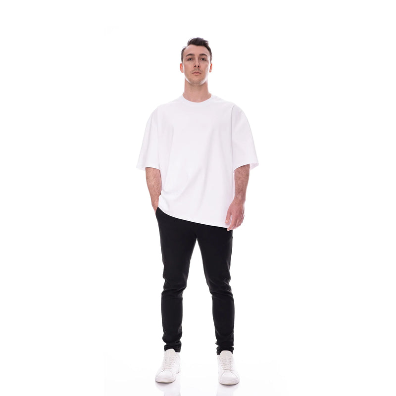Basic Pima Tee N°3 White – 100% Pima Cotton Oversized — Ansicht 3