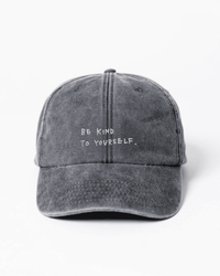 be kind to yourself. Dad Cap vintage Black & Grey – unisex Baseballkappe — Ansicht 1
