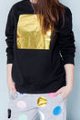 Big Square Sweater - Unisex Relaxed Fit with Pre-Crushed Foil