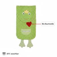 Bio Wärmflasche Frosch – Bio-Baumwolle & Naturkautschuk, handgefertigt — Ansicht 1