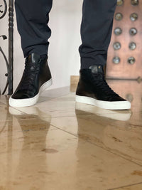 kūlson Black Salt Sneaker Schwarzes Rindsleder Recycelte Sohle Handmade Portugal — Ansicht 10