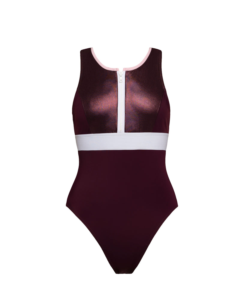 Bora Bora Swimsuit Aubergine – ECONYL® Badeanzug nachhaltig — Ansicht 4