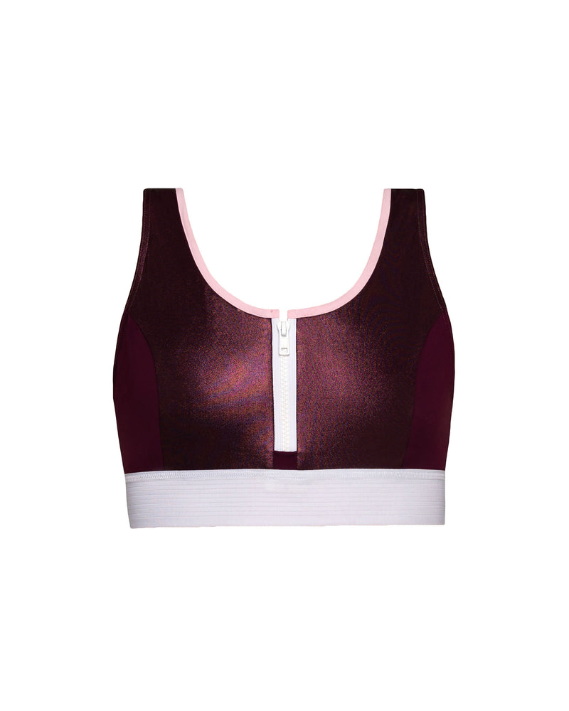 Samoa Sports Bra Aubergine – ECONYL® Reißverschluss — Ansicht 4