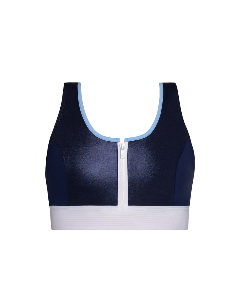 Samoa Sports Bra Nachtblau ECONYL® Reißverschluss — Ansicht 4