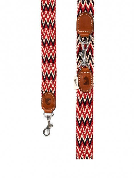 Buddys Dogwear Red Peruvian Leash - Adjustable Cotton Leather — BUDDY.