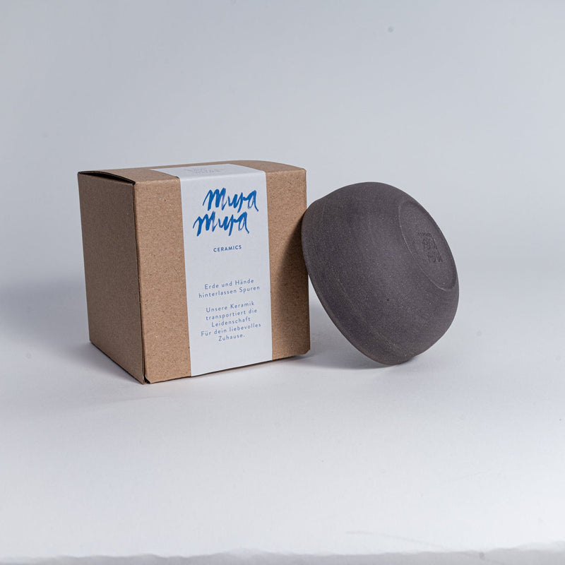 KUMO Cappuccino Cup Grey/Black handmade approx. 220 ml Stoneware — Ansicht 3