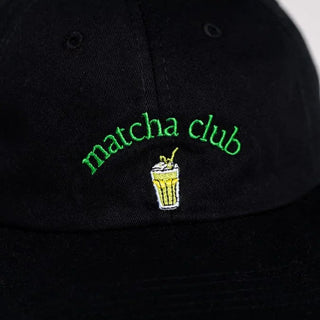 Matcha Club Premium Dad Cap – Bio-Baumwolle | Black & Green | Unisex