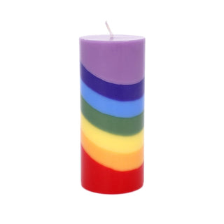 Chakra Stumpenkerze mit Kokoswachs