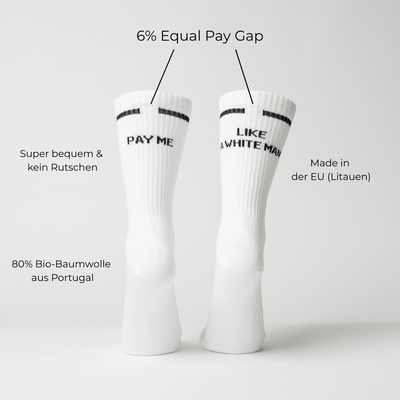 Pay me like a white man - Statement Socken aus Bio-Baumwolle