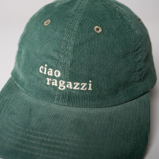 ciao ragazzi Premium  Cord Dad Cap - green & cream