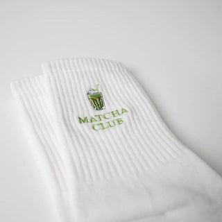 Nahaufnahme der Matcha Club Socken von arrel