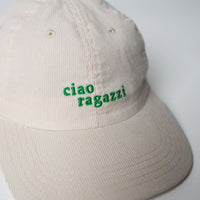 arrel ciao ragazzi Premium Cord Dad Cap Cream & Green – Organic Cotton — Ansicht 3