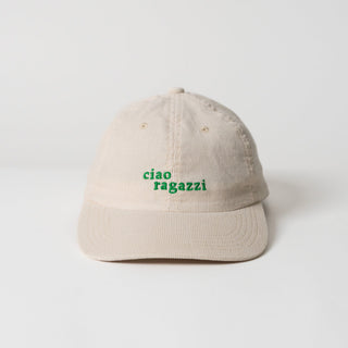 ciao ragazzi Premium Cord Dad Cap - cream & green