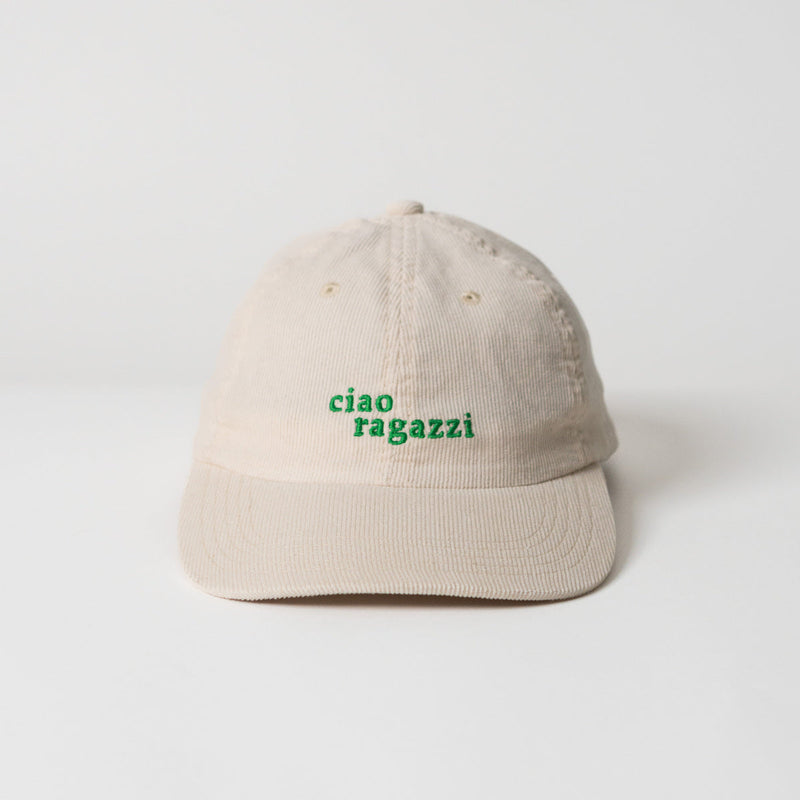 arrel ciao ragazzi Premium Cord Dad Cap Cream & Green – Organic Cotton — arrel - responsible apparel