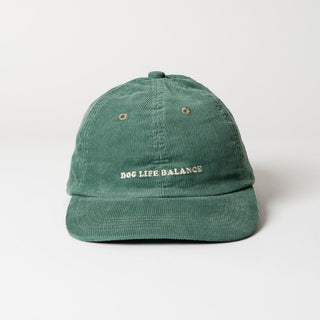 Dog Life Balance Premium Cord Dad Cap - green & cream