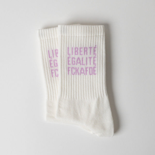 arrel FCKAFDÉ Statement Socken – Bio-Baumwolle, cream & lavender
