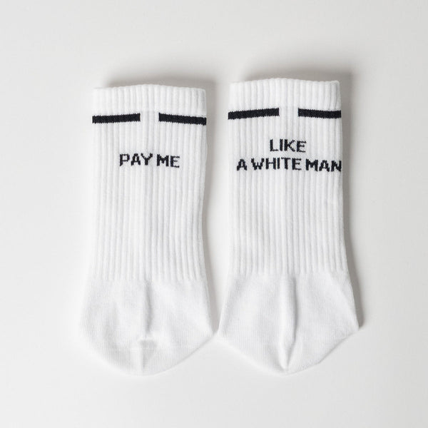 Pay me like a white man - Statement Socken aus Bio-Baumwolle