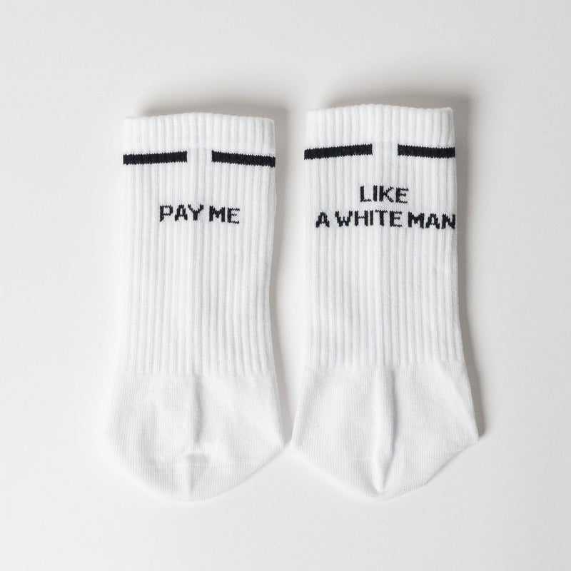 Pay me like a white man - Statement Socken aus Bio-Baumwolle — arrel - responsible apparel