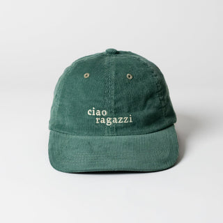 ciao ragazzi Premium  Cord Dad Cap - green & cream