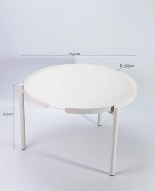 Couchtisch Orbis aus Metall in Weiß mit Maßen von Siqual Design
