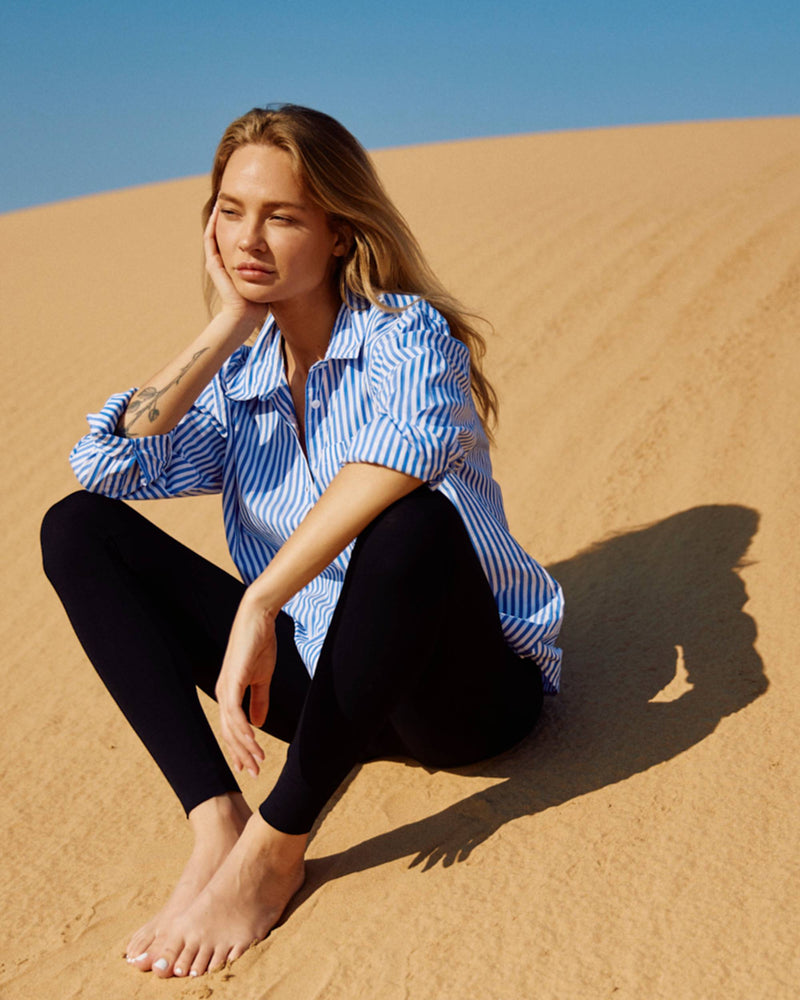 Streifen Bluse Oversized Organic Cotton – Made in Portugal — Ansicht 6
