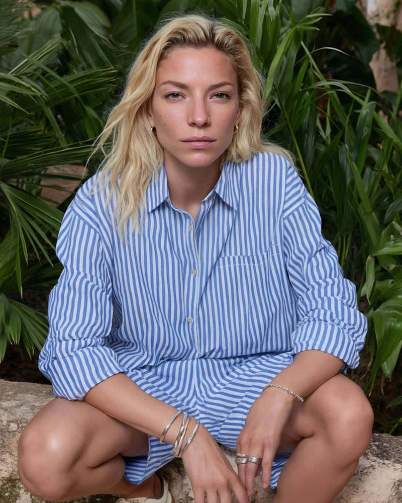 Streifen Bluse Oversized Organic Cotton – Made in Portugal — Ansicht 9