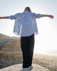 Streifen Bluse Oversized Organic Cotton – Made in Portugal — Ansicht 4