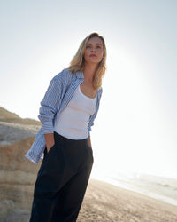 Streifen Bluse Oversized Organic Cotton – Made in Portugal — Ansicht 3