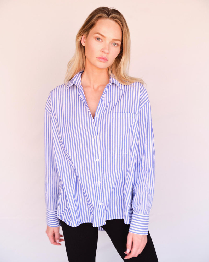 Streifen Bluse Oversized Organic Cotton – Made in Portugal — Ansicht 7