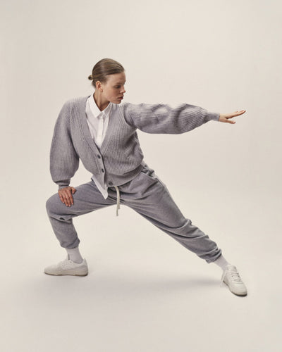 Strick Cardigan aus Organic Cotton – Oversized kurz, fair gefertigt in Italien