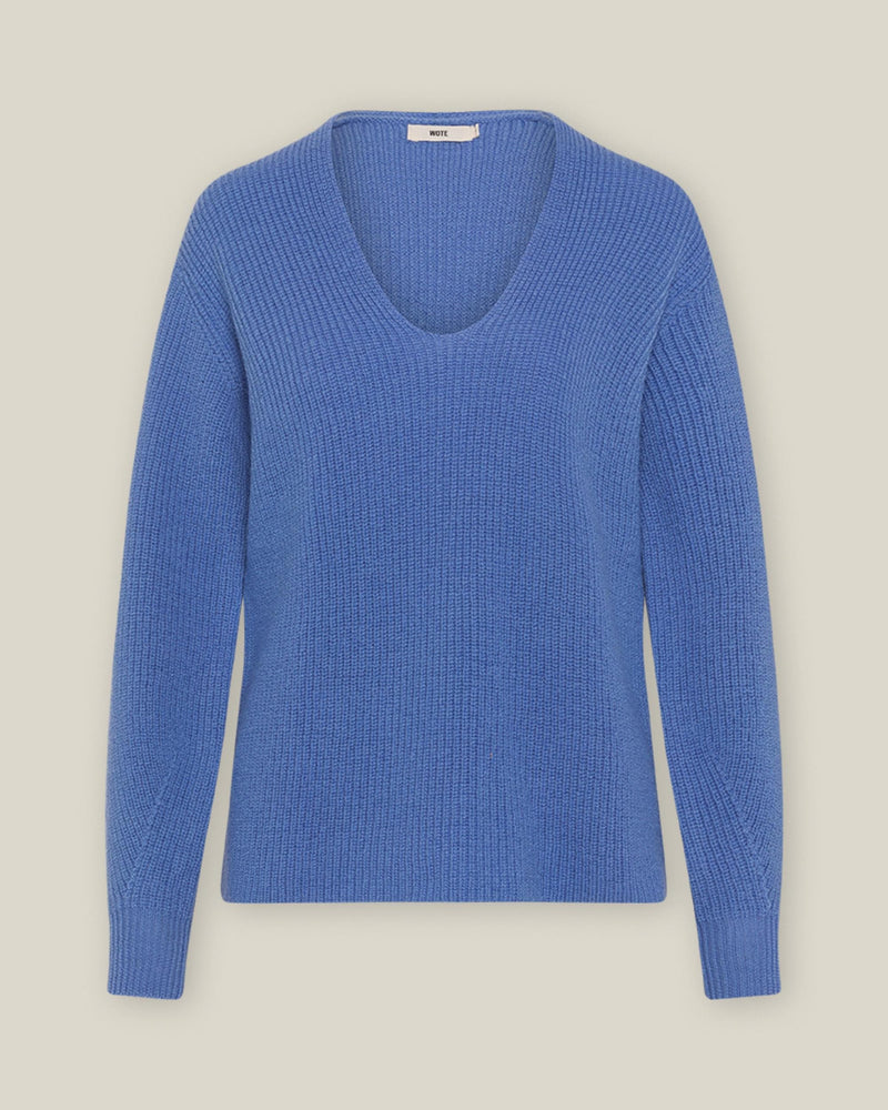 Merino wool knit pullover – deep V-neck | ribbed texture | fairly made in Italy — Ansicht 10