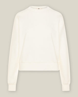 Oversized Damen Rundhals Sweatshirt aus Organic Cotton in Off-White, freigestellt