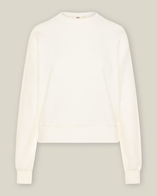 Oversized Damen Rundhals Sweatshirt aus Organic Cotton in Off-White, freigestellt