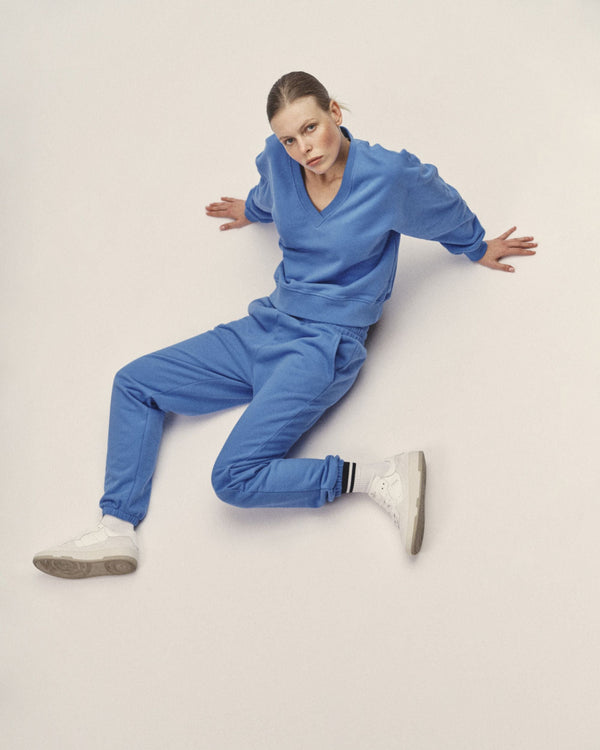 Sweatshirt V-Neck Organic Cotton – Oversized Fit Feminin