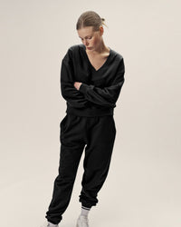 Sweatshirt V-Neck Organic Cotton – Oversized Fit Feminin — Ansicht 5